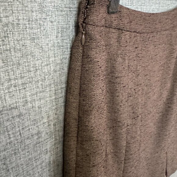 Kasper Brown Tweed A-Line Skirt – Size 10P - Picture 2 of 5